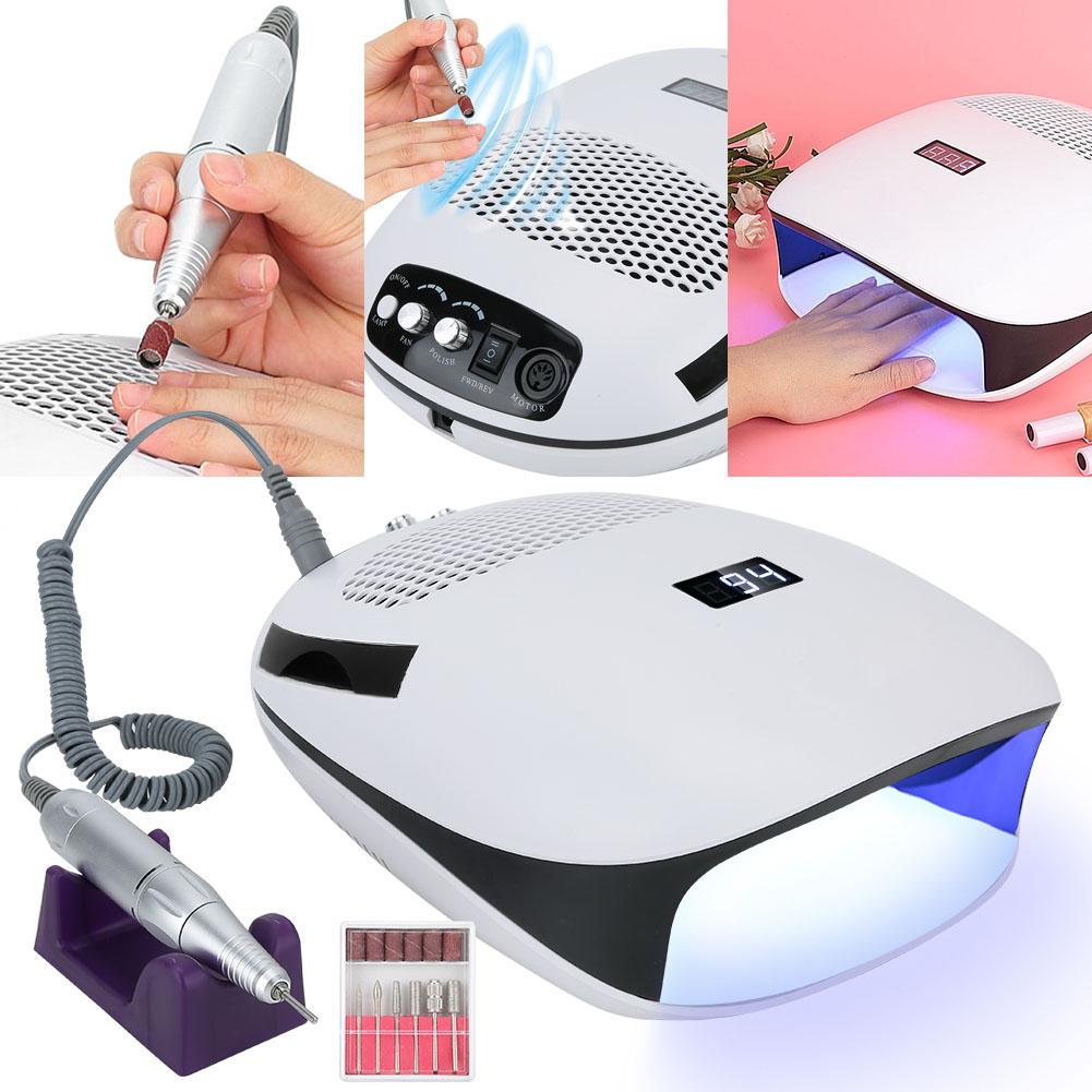 Nail Vacuum Cleaner Manicure UV Gel Curing Lamp Dryer Electric Nail Drill Machine