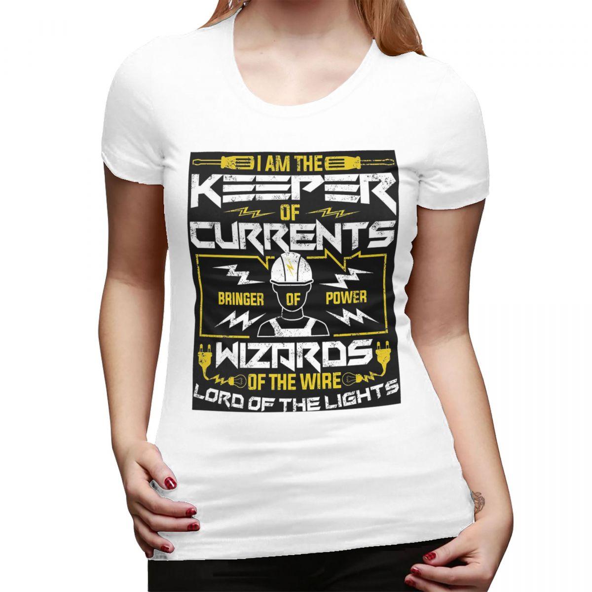 

Electrician Electrical Engineering Power TShirt for Women Round Neck Streetwear T Shirts Womens Short Sleeve Clothes Tops S