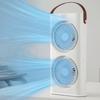 Stolní ventilátor s dvojitou hlavou a LED nočním světlem, Dobíjecí malý cirkulační ventilátor, Přenosný stolní ventilátor pro domácí kancelář, cestování