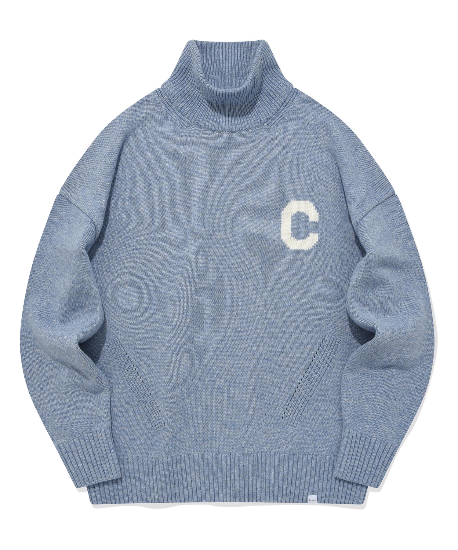 Covernat C Logo Turtleneck Knit Blue Blue/L