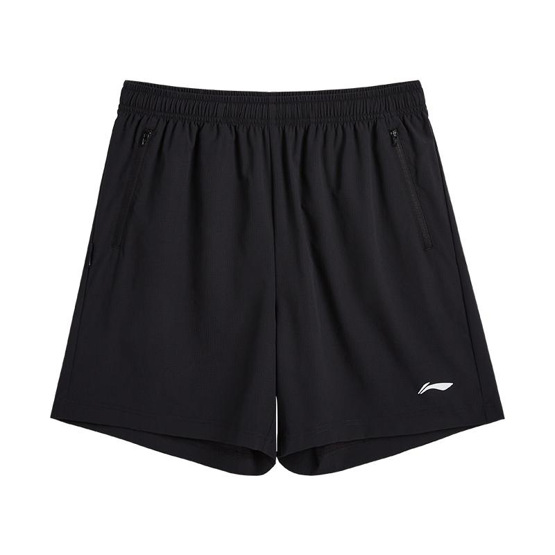 Li-Ning Trendy Fashion Loose Solid Color Versatile Simple Casual Shorts Unisex shorts Black AAPV155-1