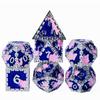 Cusdie DND Metal Solid Dice Dragon Pattern 7Pcs D4-D20 Polyhedral Dice Set for D&D Role Playing Game Pathfinder Board Games