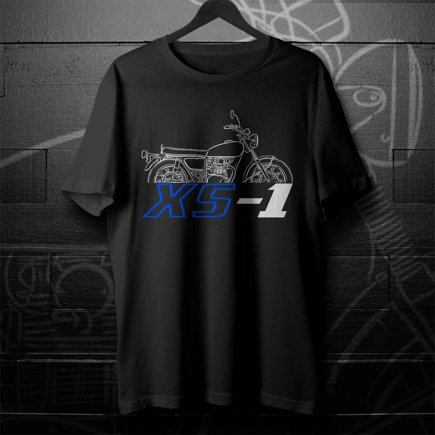 Black men s and women s T-shirt For Yamaha XS1 & XS2 & XS650 1970-1985- Motorcycle XXXXL