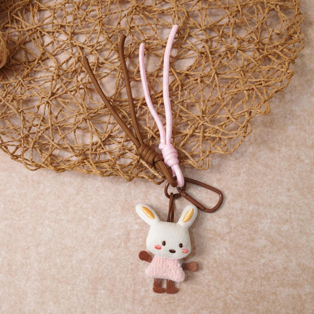 Forest Style Cotton-Filled Cartoon Bear and Rabbit Hanging Ornament - Versatile Japanese Fresh Design for Bags and Clothing