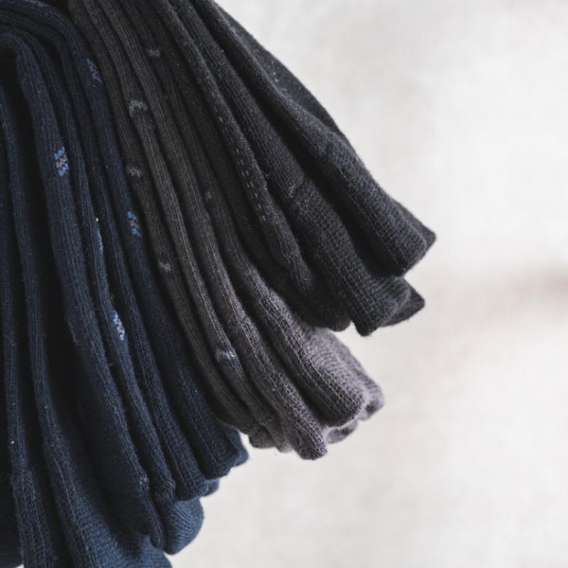 Monfoot Vertical Pattern Formal Socks Black