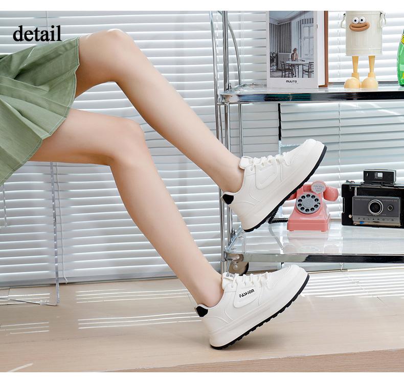 Casual Chunky Platform Dad Shoes for Women Running Sneakers PU Leather Walking Shoes Women's Comfort Breathable Non-Slip Lace-up Work Tennis Sneakers