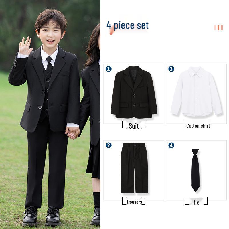 Academy Style School Uniform Set for Boys and Girls - Black Suit Graduation Attire