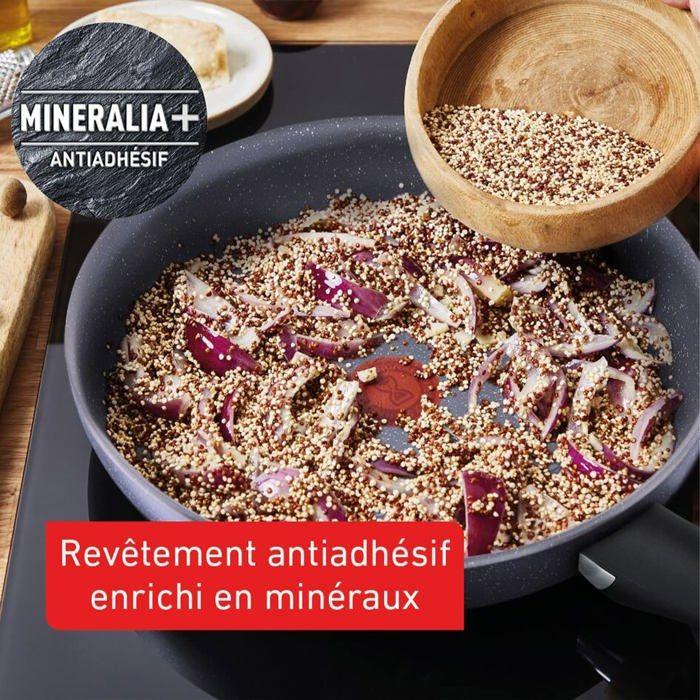 Poêle - Tefal - E2444074 - Antiadhésif Mineralia+ - Compatible induction - Lavable au lave-vaisselle