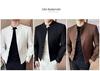 Chaqueta de Lino y Algodón de Corte Ajustado para Hombre con Cuello Alto - Estilo Chino Otoño JK002