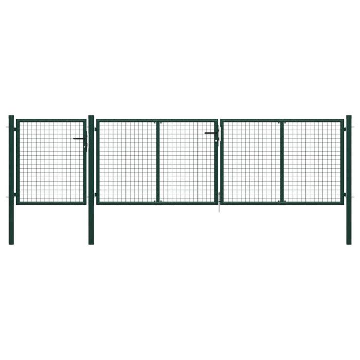 Portail de jardin Acier 400 x 100 cm Vert
