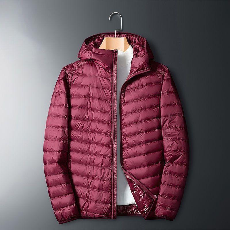 Mens Lightweight Short Cotton-Blend Puffer Jacket Slim Fit Stand Collar Casual Outerwear All