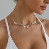 Summer Ocean Elements Starfish Shell Conch Pearl Tassel Choker Necklace for Women Bohemia Casual Beach Vacation Outfit Jewelry
