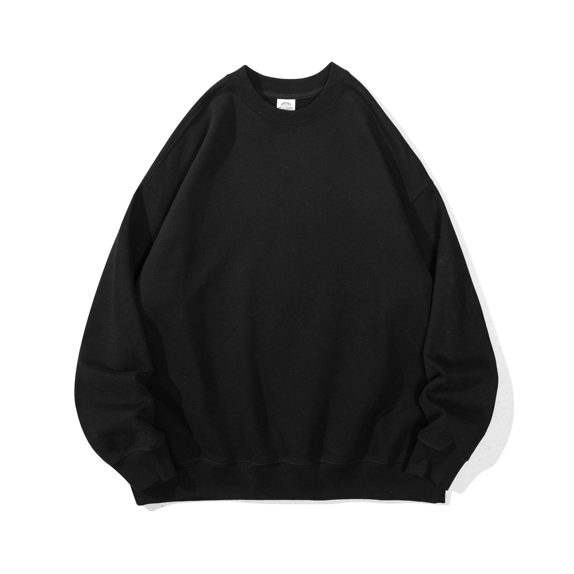 520G Heavy Abrasion American Loose Shoulder Crew Neck Pullover Crew Neck Sweater Print Diy Embroidery S