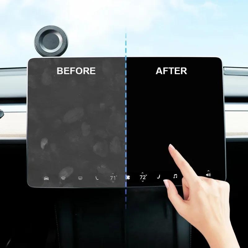 For Tesla New Model Y Juniper 2025 Launch Model 3 Highland 2025 Tempered Glass Screen Protecor Full Covered Soft Black Frame