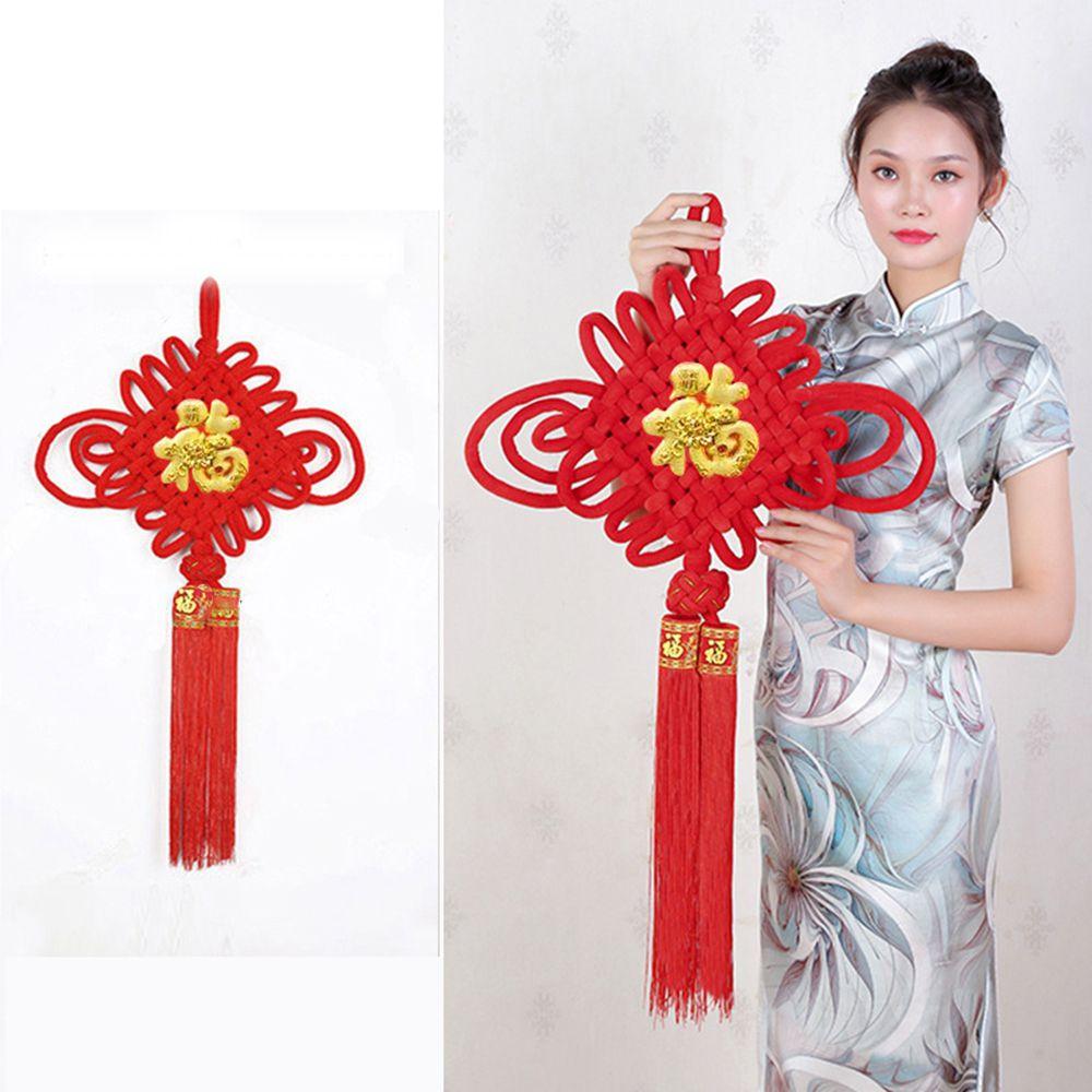 Peace Blessing Red Chinese Knot Room Wall Ornament Spring Festival Pendants New Year Decor