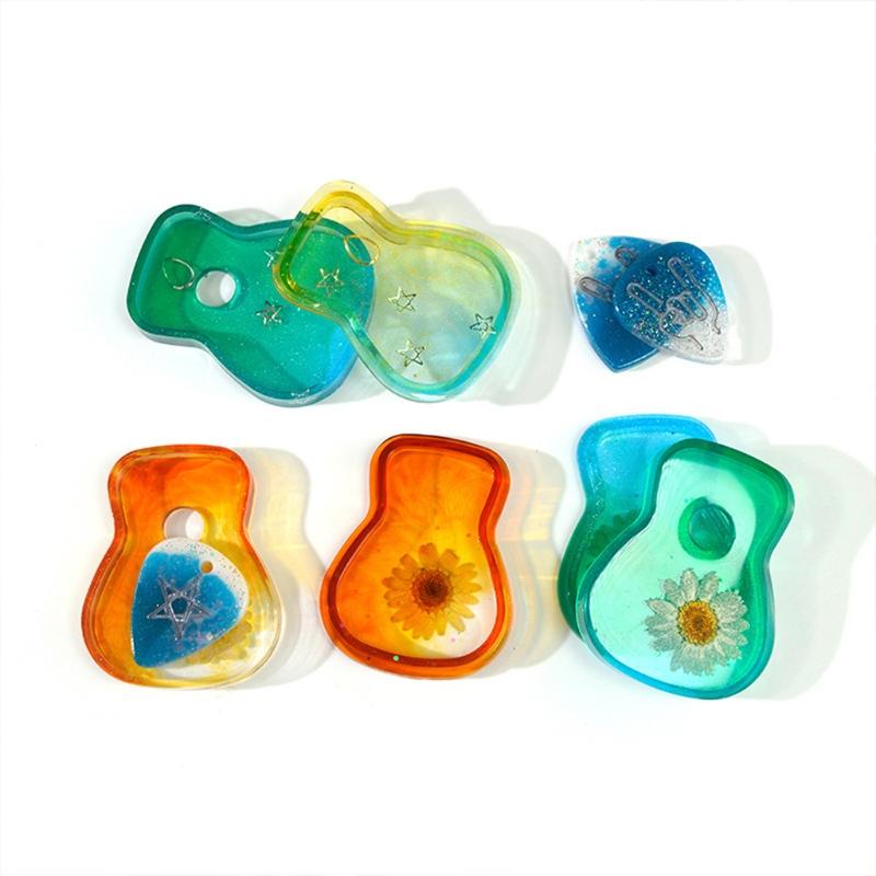 1/2/3Pcs Guitar Picks Molds for Resin Casting Guitars Pick Resin Mold for Musical Instruments Accessories Adult Kids