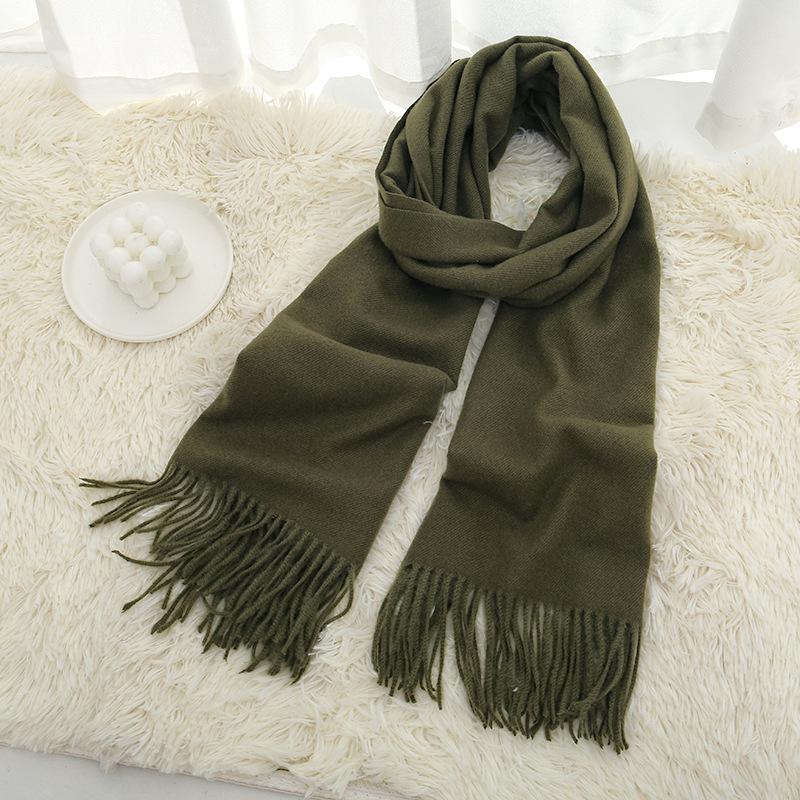 New solid color Maillard autumn and winter scarf versatile imitation cashmere scarf women's high-end warm scarf shawl