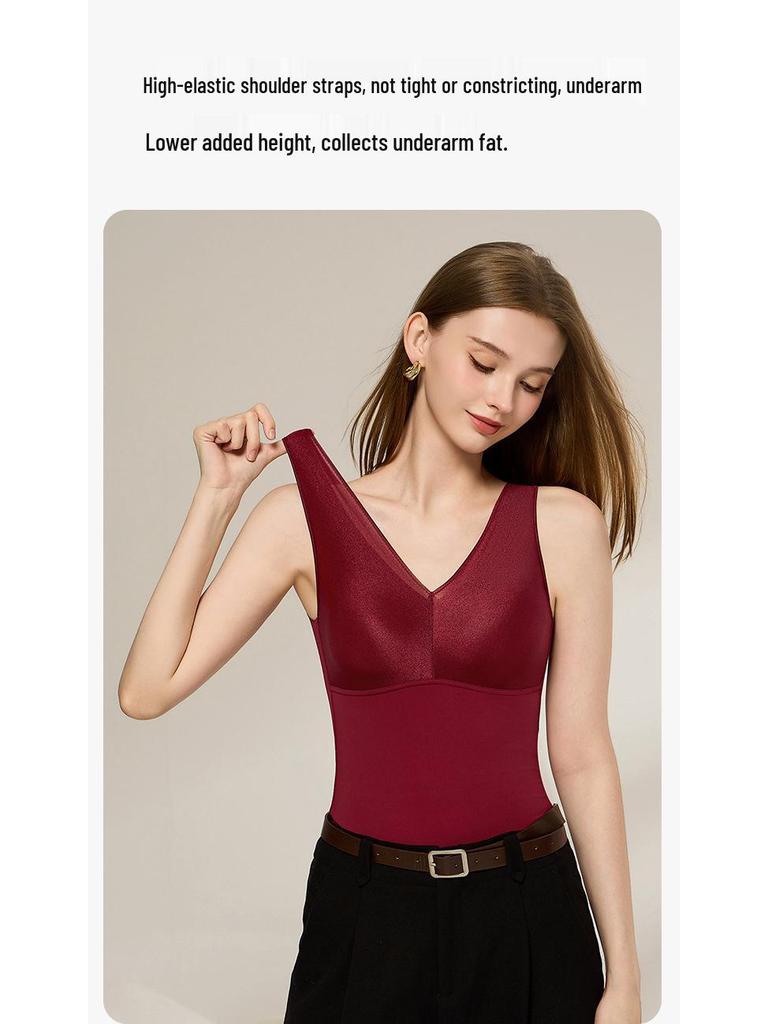 Women's Satin Brushed Heated Vest with Chest Pads - Comfortable, Slimming, Versatile Base Layer for Fall/Winter