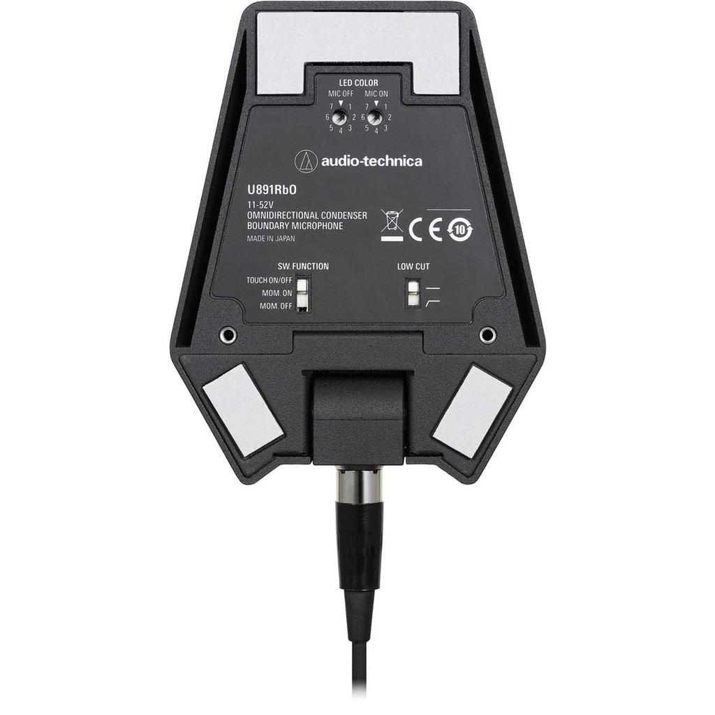 Audio-Technica U891RBO Omnidirectional Boundary Condenser Microphone Switch RGB LED Integrated Power Module Phantom Power Black