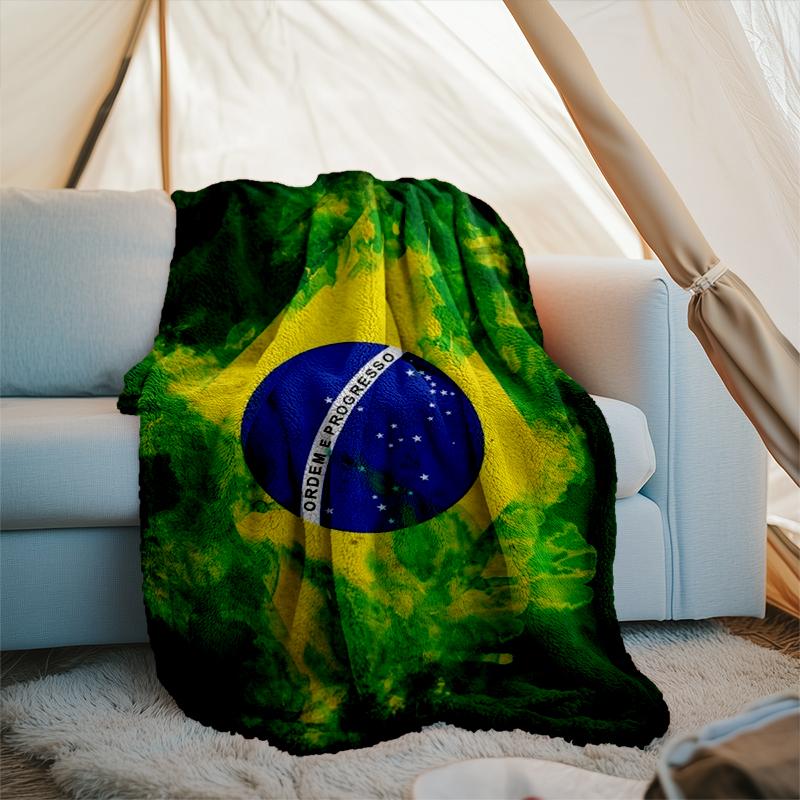 1PC Brazil Artwork Printed Soft Flannel Blanket Throw for Adult Bedroom Living Room Sofa Camping Travel Fan Gifts Christmas Gifts