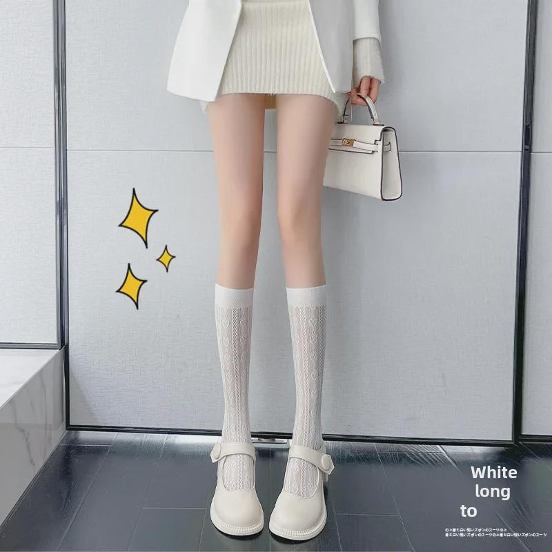Women's Summer White Lace Lolita Calf Socks - Mid-Tube Pile Style