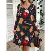Spring Autumn Women Dress Casual Long Sleeve O-neck 3D Print Loose A-Line Dress Oversized Home Wear Robe