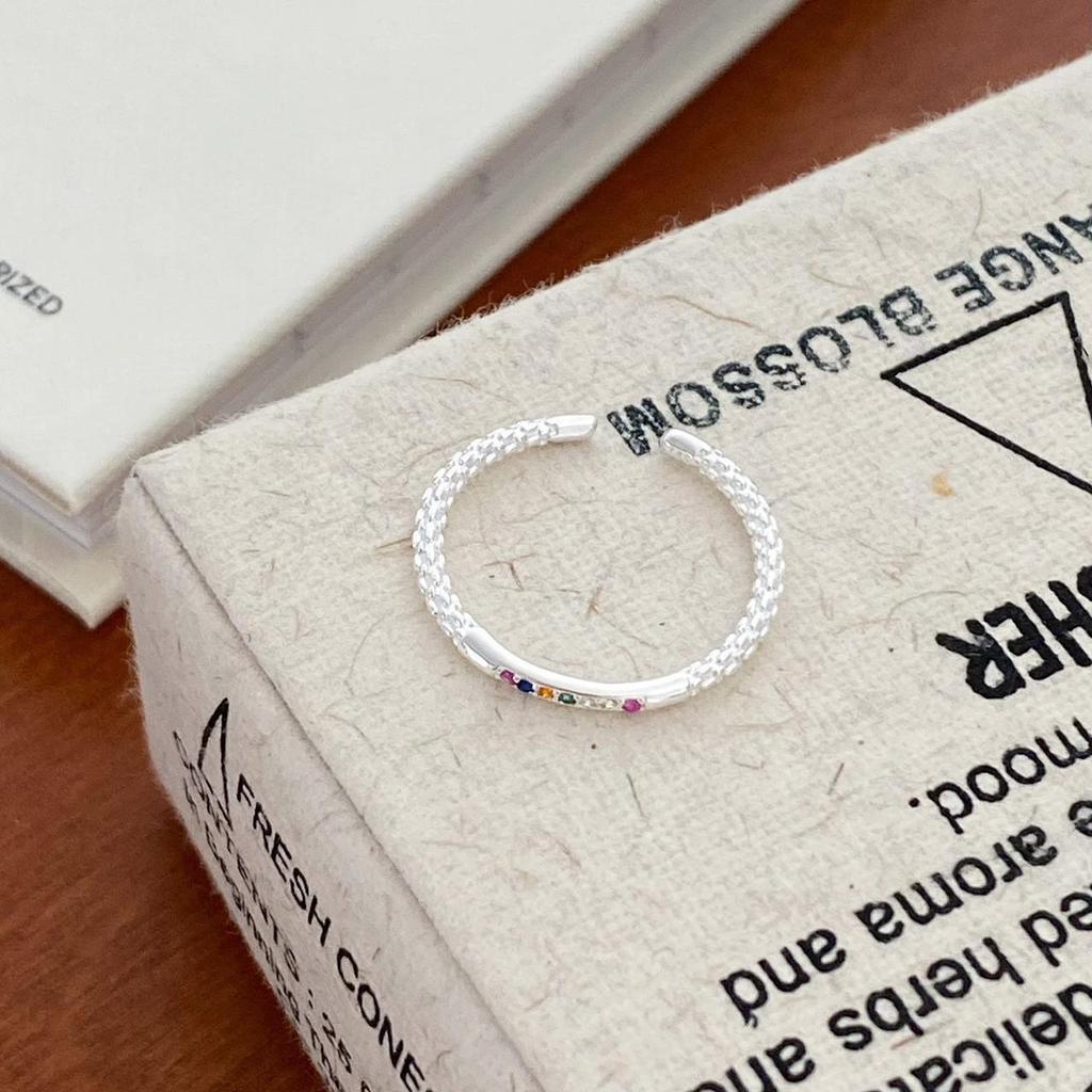 Eleganter Damen-Regenbogen-Zirkonia-Offenring - Stapelbar, Vielseitig & Stilvolles Zeigefinger-Accessoire