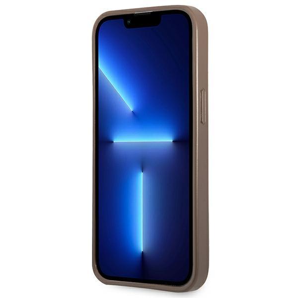 Guess Guhcp13Lp4Tpw Iphone 13 Pro / 13 6,1 Brązowy/Brown Hardcase 4G Triangle Logo Cardslot