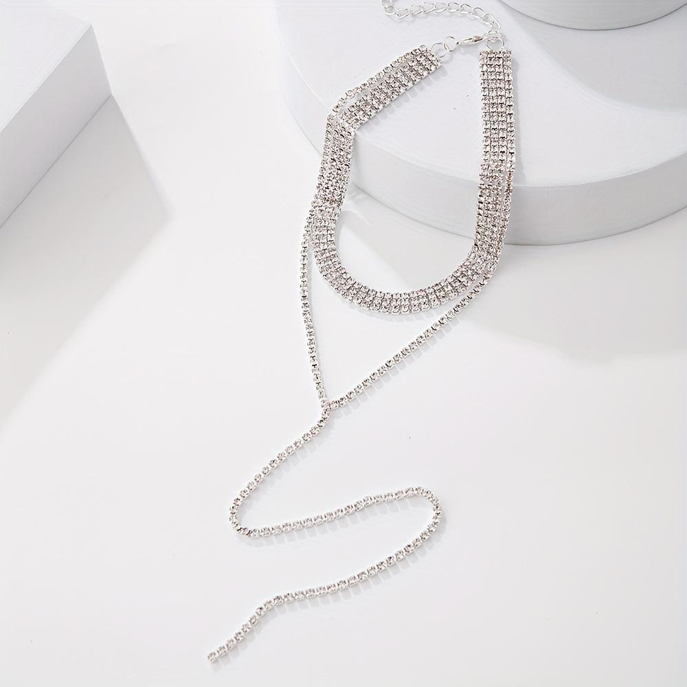Elegant European & American Multi-layer Diamond Tassel Necklace