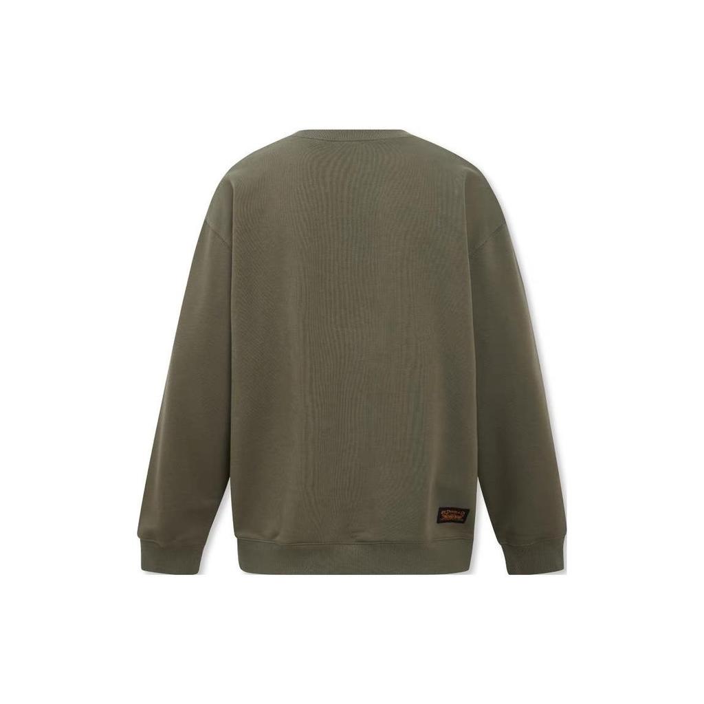 Levis Letter Design Vintage Locker Geschnitten Langarm Sweatshirt Herren Sweatshirt Grün A9359-0000