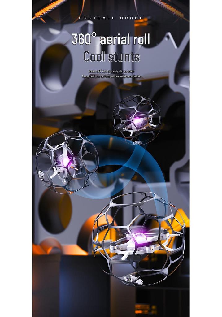 Spherical Four-Axis Camera Football Drone: Impact & Drop Resistant, Brushless, Safe Toy Gift