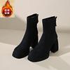 Fashion Suede Super High Heels Women Boots Ankle Chelsea Shoes New Winter Chunky Dress Shoes Party Elegant Pumps Goth Botas Mujer