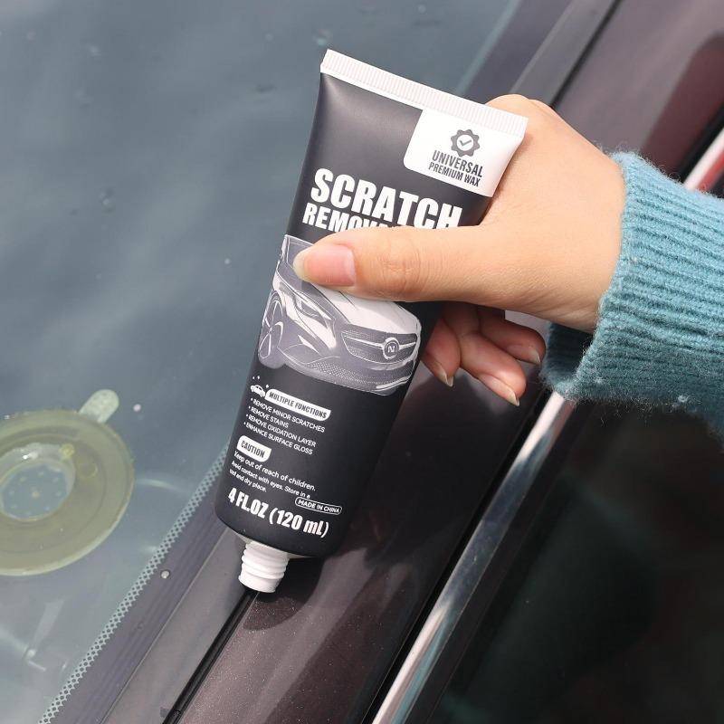 120ml Car Scratch Remover Wax Universal Repair Polishing Compound for Deep Scratches with Sponge and Cloth Scratch Removal Wax