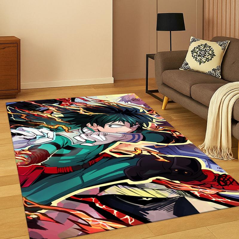 My Hero Academia Deku Bakugou Cartoon Anime Carpet Rug for Bedroom Living Room Sofa Doormat Home Decor,Kid Area Rug Non-slip