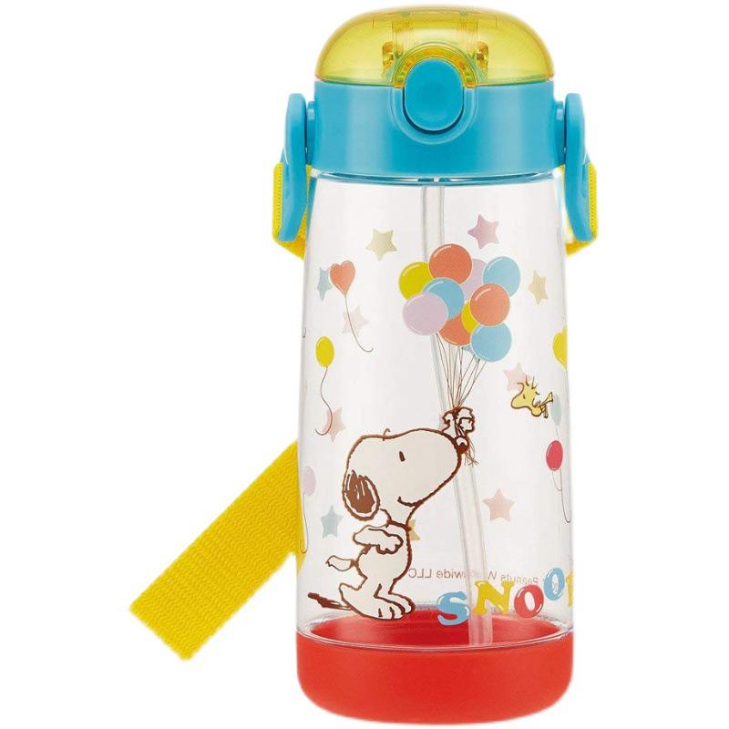 Imported Cute Cartoon Kids' Transparent Straw Water Bottle, 480ml