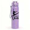 1PC Ballerina Dancer Silhouette Print 750ml Color Plastic Sports Water Bottle Leakproof Flip Straw Lid Suitable for Sports Office Home Use