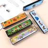 16 Holes Painted Harmonica Metal Mouth Organ Wind Instrument 16 Holes Harmonica  Kids Toy
