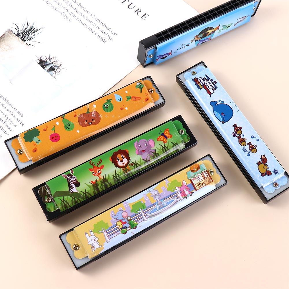 16 Holes Painted Harmonica Metal Mouth Organ Wind Instrument 16 Holes Harmonica Kids Toy