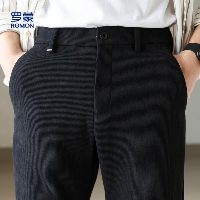 Romens Men's Merino Wool Blend Straight-Leg Casual Business Pants