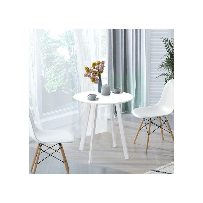 Table De Cuisine - MUVOE - Ronde - Blanc - 2 Places - Métal