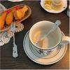 8Pcs Rose Handle Spoon Fork Set 4.72inch 18/10(304) Stainless Steel Flatware for Coffee Tea Dessert Ice Cream Appetizer Fruit