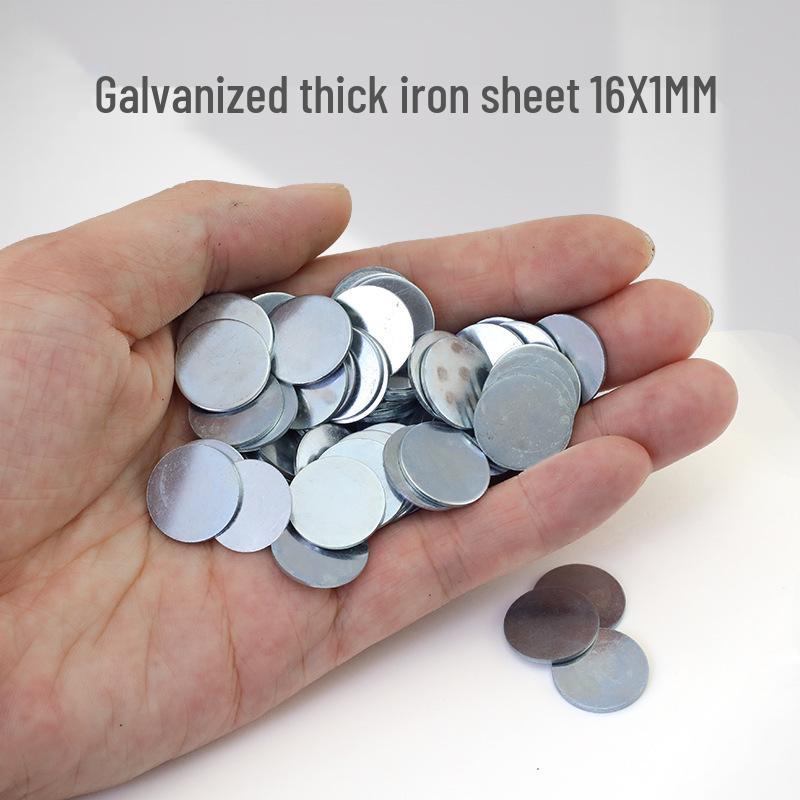 100 Round Galvanized Rust-Proof Magnetic Sheet Patches (0.3-1mm Thick)