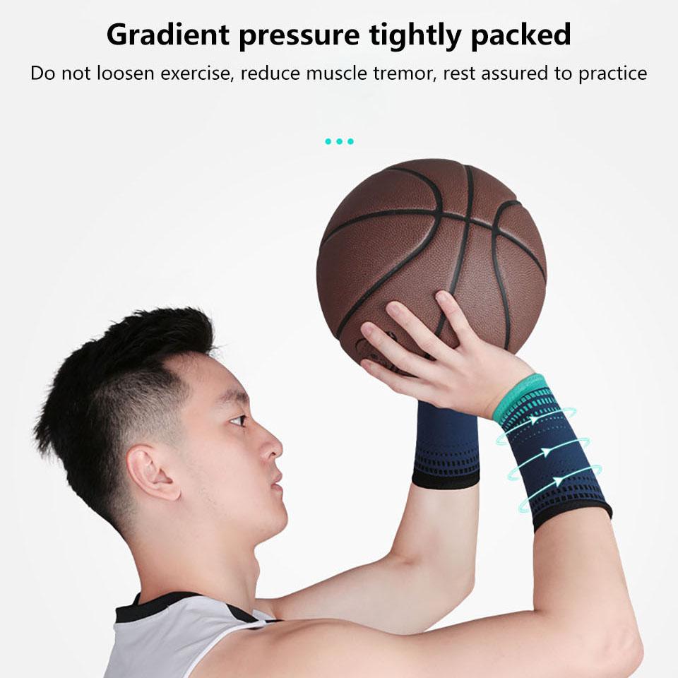 1/2Pcs Sports Wrist Guard Elastic Weaving Sweat-Absorbing Breathable Extended Support Badminton Tennis Unisex