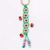 Cute Bag Accessories Pendant Korean Style Colorful Rope Keychain Love Cherry Pendant  Car Keyring