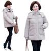 2025 winter down cotton jacket women's mid-length detachable hat padded jacket short slimming solid color cotton jacket