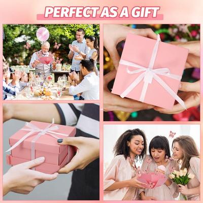 Sorpresa de Aniversario Caja de Mariposas Voladoras Decoraciones para Fiesta de Cumpleaños Feliz Caja Creativa de Rebote Estallido Explosivo