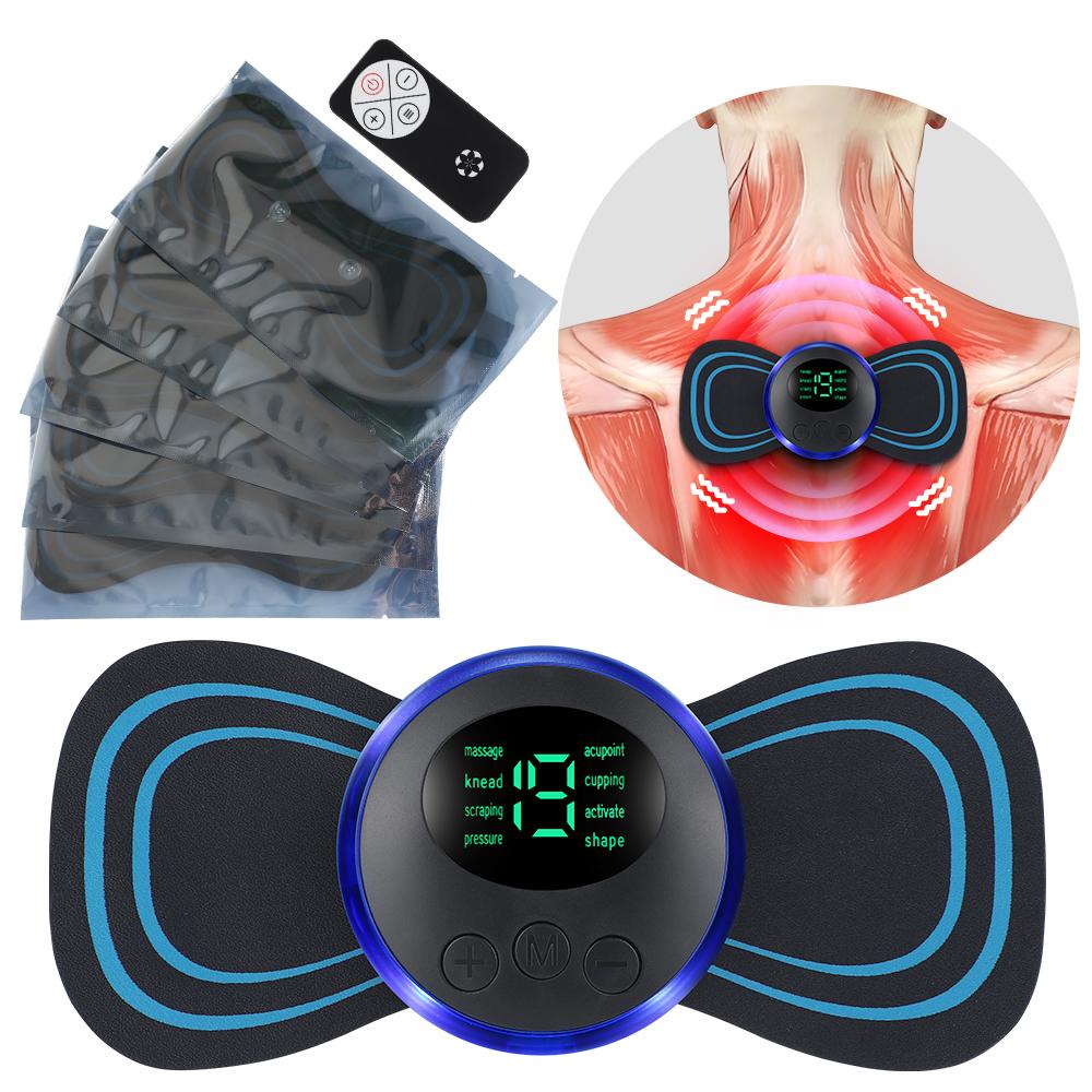 Elektrisches EMS Nackenmassagegerät Mini Zervikal Rückenpflaster Stimulator Massageador Matte Tragbare Gelpad-Aufkleber Schlankheitskur für Zuhause Büro