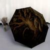 Dragon Tree Fantasy Circular  DecorUmbrella, Portable 3-Fold Compact Umbrella,Christmas Gift ES570