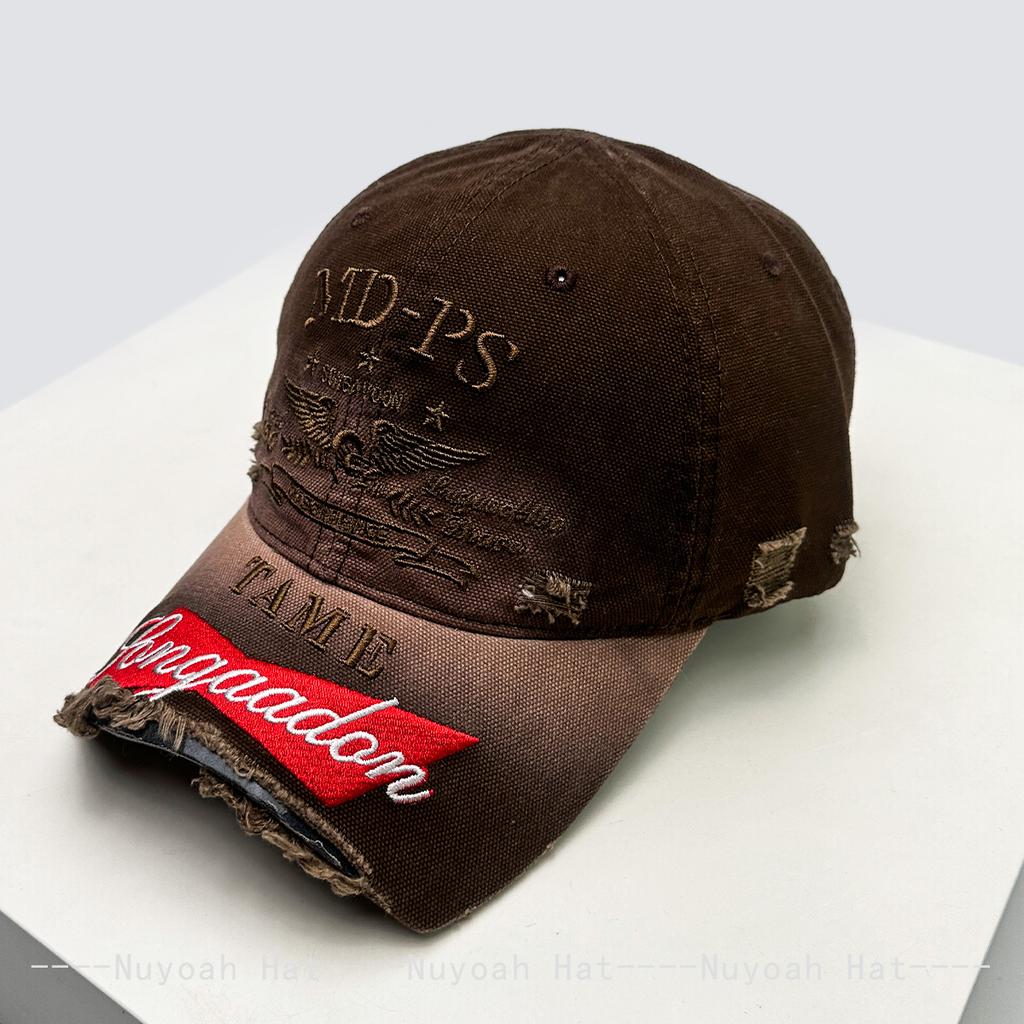 Und Damen Broken Style Bestickte Buchstaben Drucke Baseballkappen Sonnenschutz Hip-Hop All-Match Personalisierte Schirmmützen Street Style Trendy Ins
