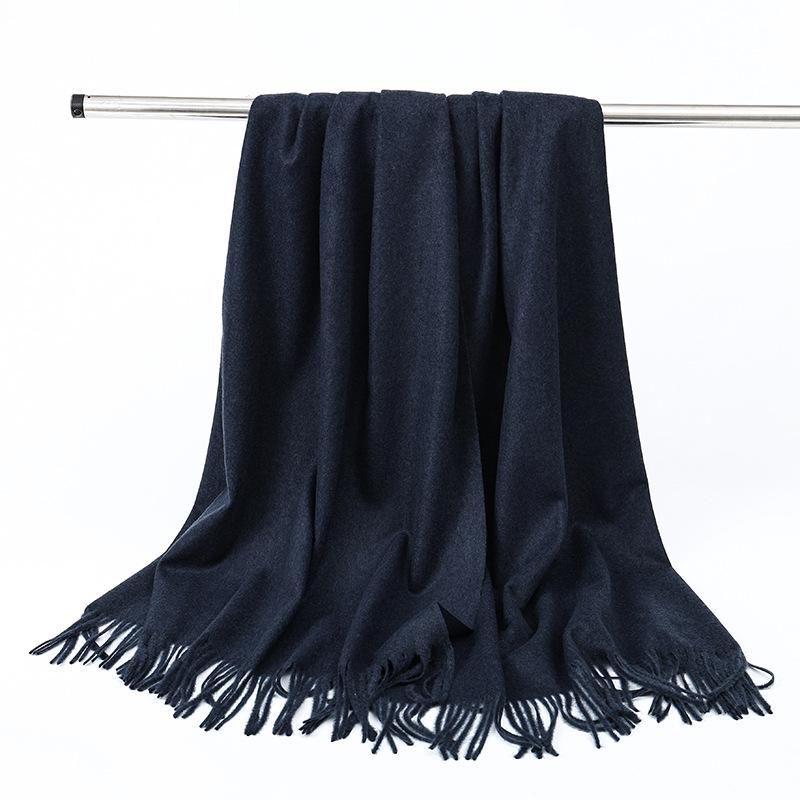 Luksusowy Szalik Damski z Imitacji Kaszmiru - Gruby, Jednolity Kolor, Idealny na Jesień i Zimę